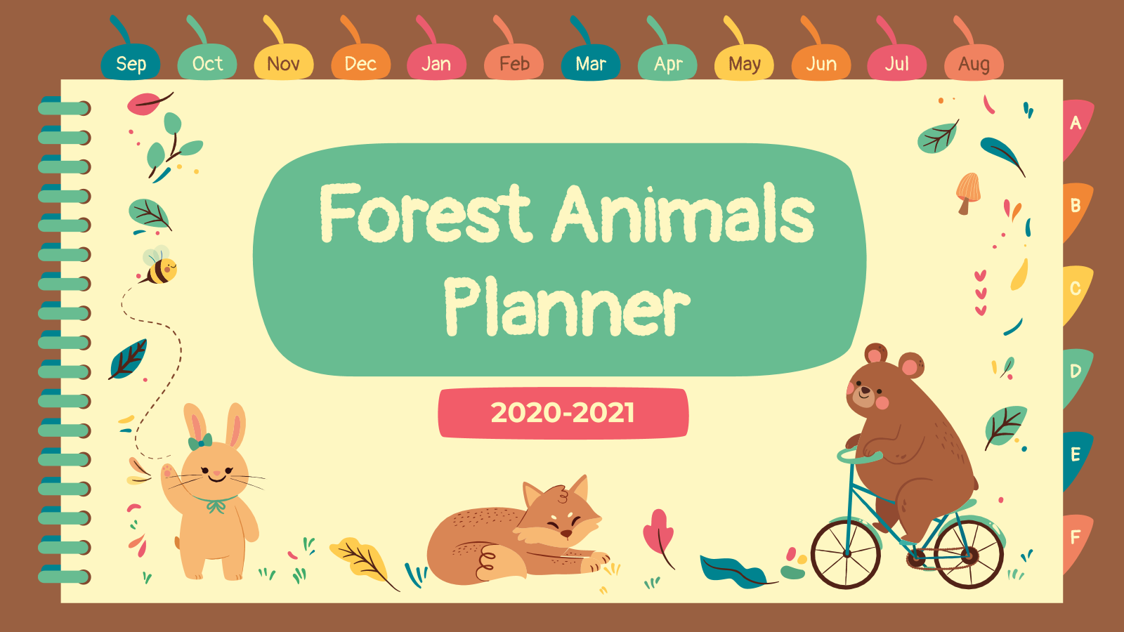 森林动物策划器PowerPoint模板